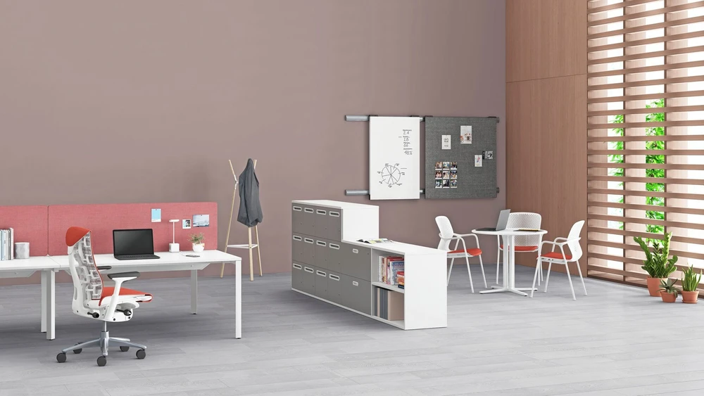 Espace de bureau open space moderne avec mobilier ergonomique